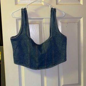 Prettylittlething Denim/Jean Corset Top